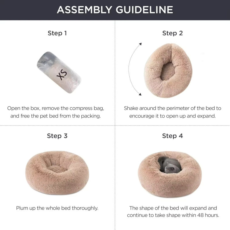 new style super soft dog cushion round washable plush fluffy donut dog cat house velvet mats sofa dog portable pet bed